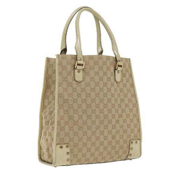 GUCCI GG Canvas Tote Bag Beige Gold - Picture 1 of 16